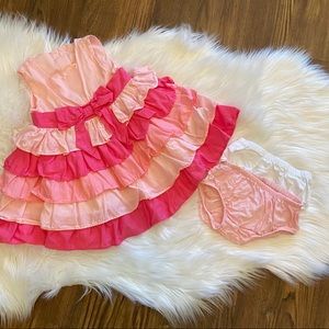 Gymboree pink ruffle dress size 6-12m